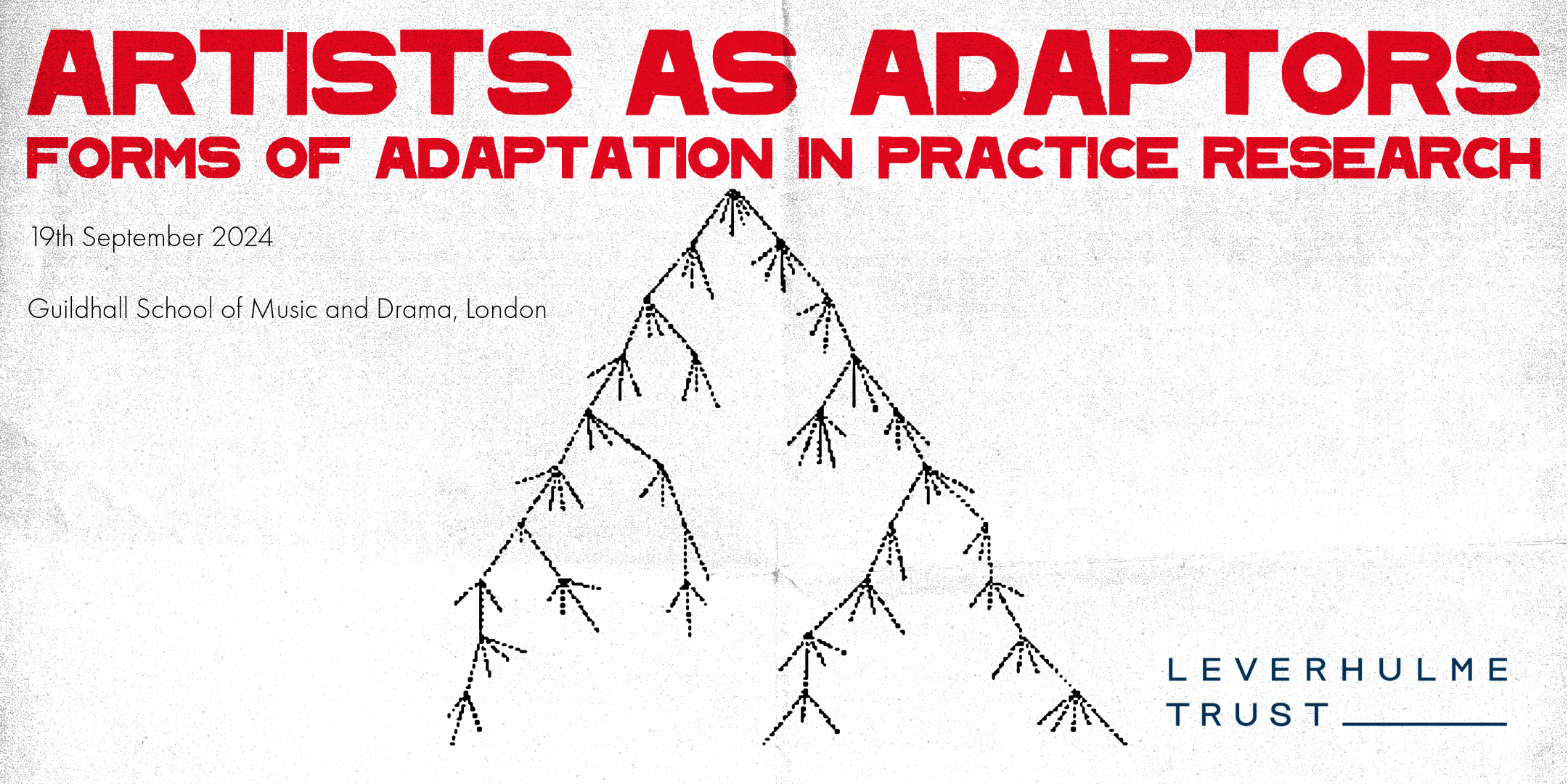 Black and white image of a factor tree diagram with the event name written across the top in red all-caps font